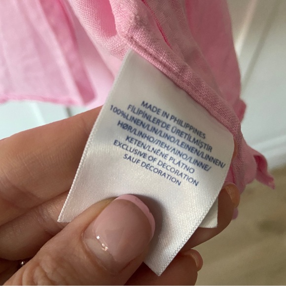 Ralph Lauren Linen Shirt Pink 2XL Short Sleeve Pony - Picture 6 of 8